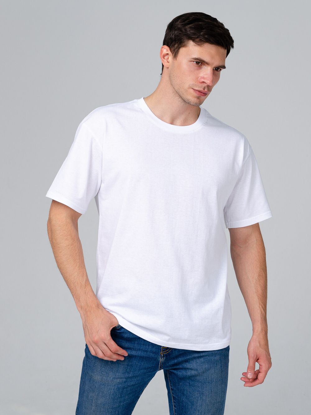 Классика М футболка оверсайз (белый) Lena Basco (Акция)