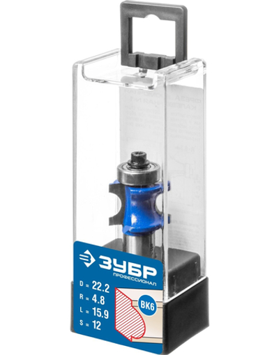 ЗУБР 22.2 x 25.4 мм, радиус 4.8 мм, фреза полустержневая с подшипником, Профессионал (28722-22.2)