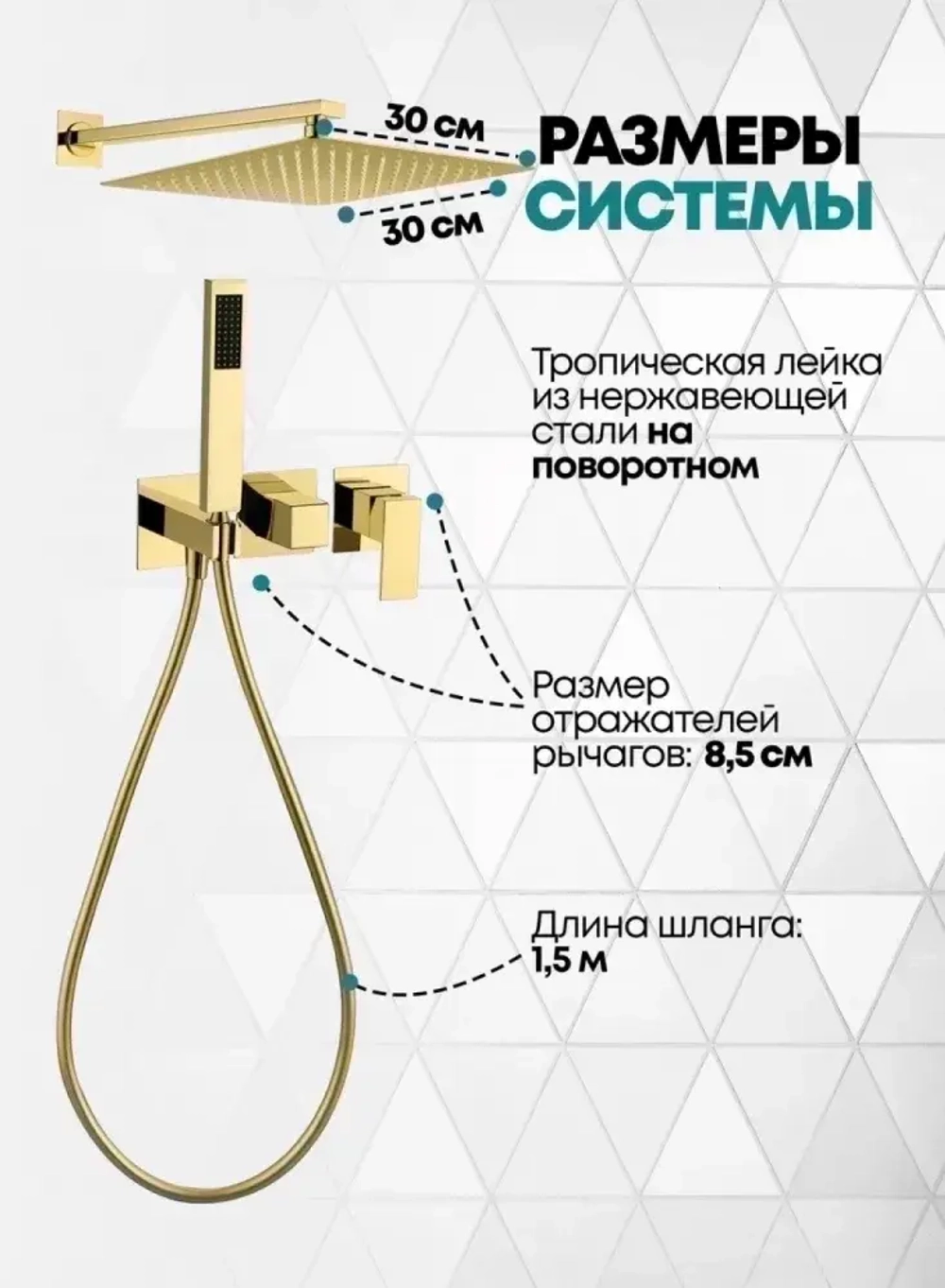 Душевая система скрытого монтажа Grocenberg GB5080GO с Картриджем Kerox (Венгрия)