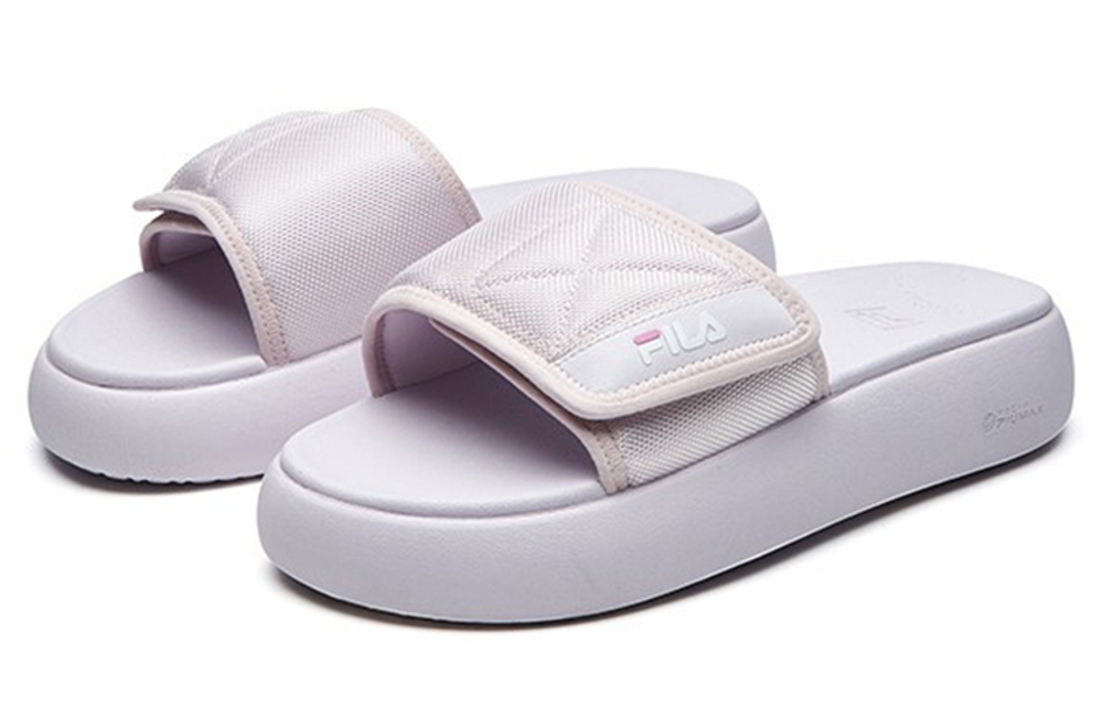 FILA FUSION FILA tide brand DONUT DX velcro rubber sole non-slip one-word slippers women's pink white