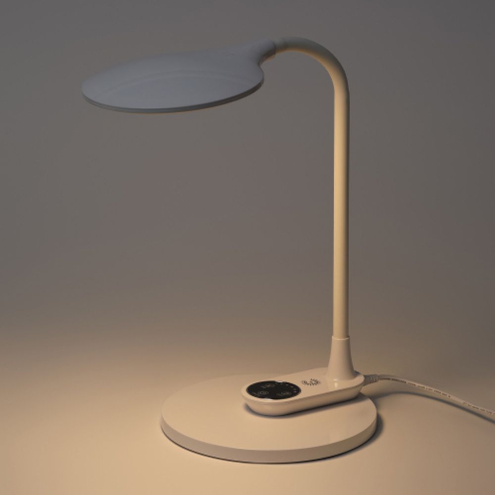 Настольный светильник ЭРА NLED-498-10W-W светодиодный со съемным основанием белый | Светодиодные настольные лампы