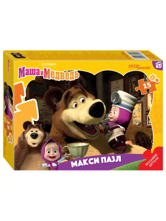 Пазл для детей 2 3 лет Маша и медведь 15 элементов