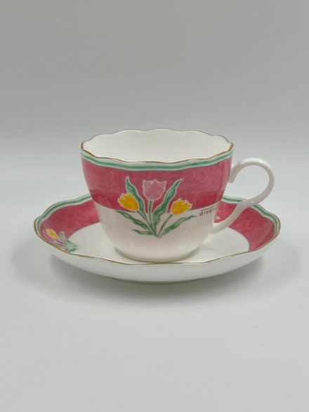 Чайная пара с розовой каймой Givenchy by Yamaka