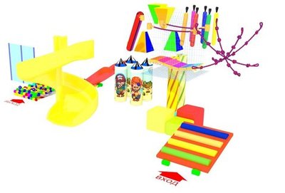 Детский игровой лабиринт «Кот в сапогах» 32,1 м² (7,3*4,4*2,9 м)