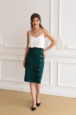 Юбка-карандаш малахит из вискозы
