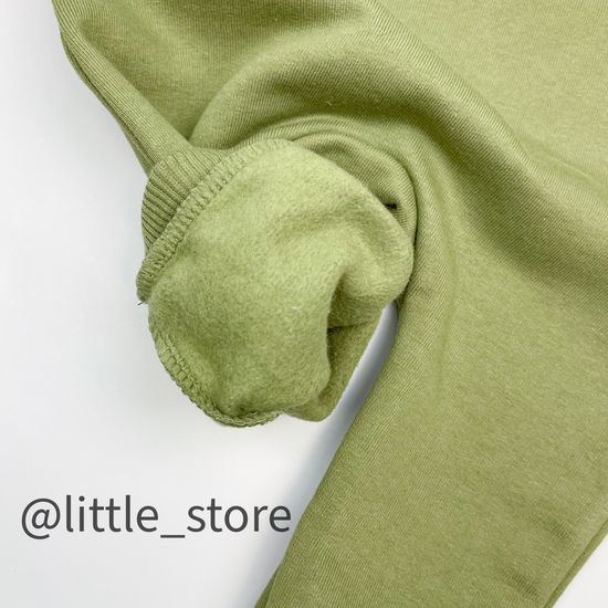 Полукомбинезон из футера с начесом, Хаки