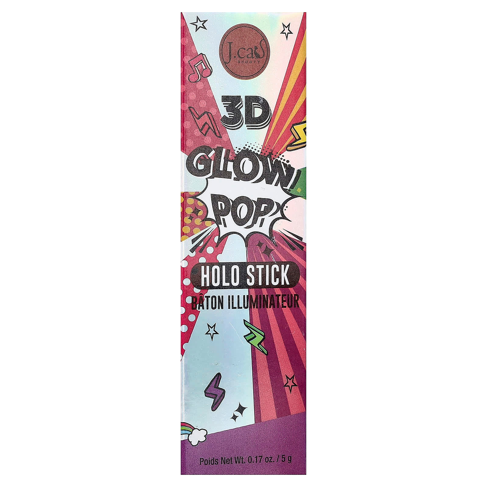 J.Cat Beauty, 3D Glow Pop, голографический стик, GPS104 HypnotizeRay, 5 г (0,17 унции)