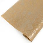 Упаковочная бумага, Крафт 40гр (0,7*10 м) Верже, Сердечки фигурные, Серебро, 1 шт.