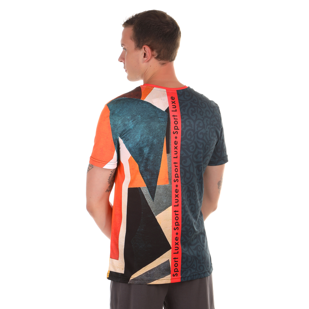 Мужская футболка изумрудная с разноцветным принтом Sesmik by Vlad Sedov VS002/VS0055