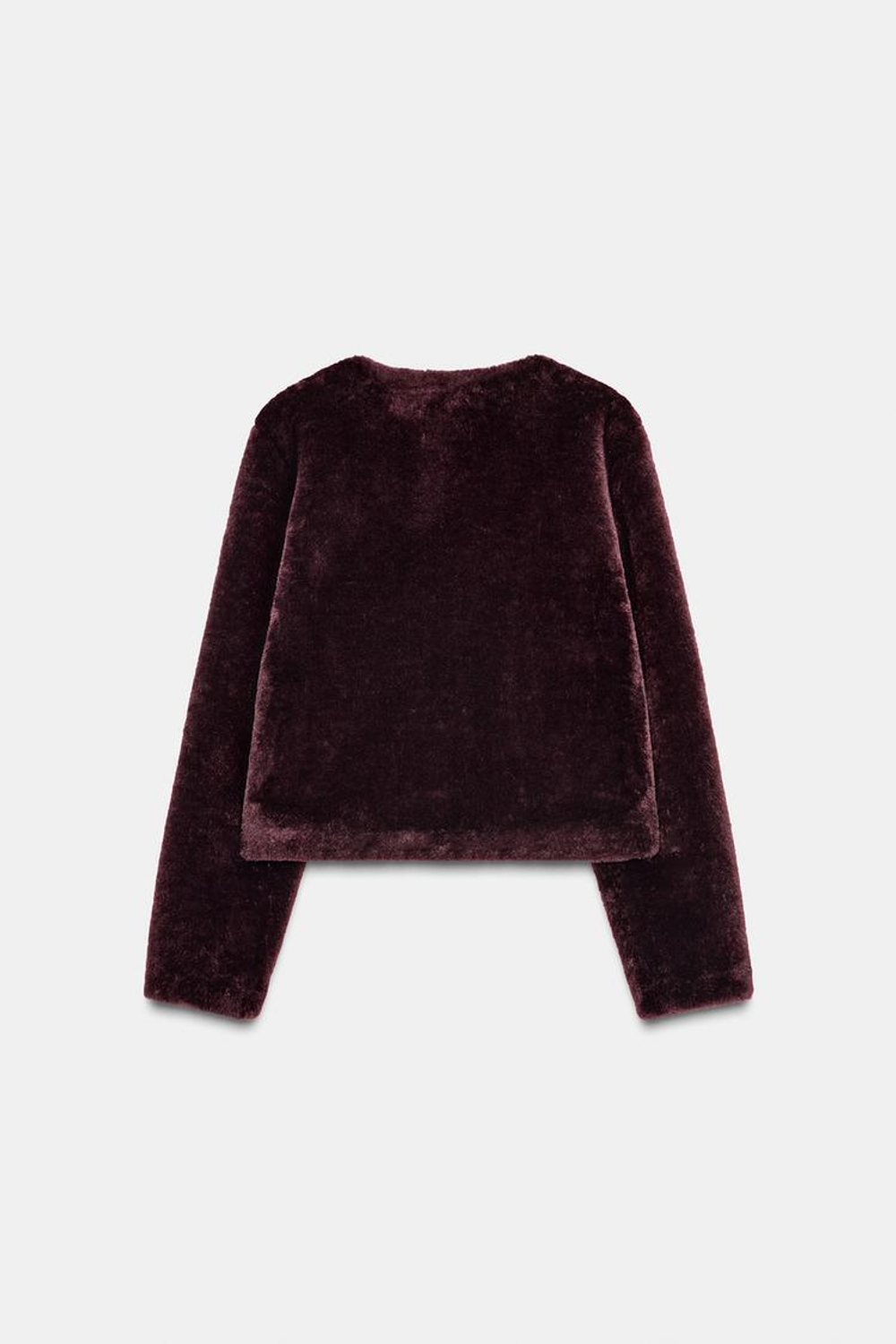 ZARA КУРТКА-ДУБЛЕНКА С НАВЕСНЫМИ ЗАСТЕЖКАМИ, ТЕМНО-ГРАНАТОВЫЙ