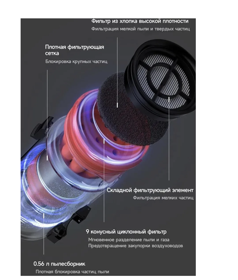 Ручной пылесос DEERMA DEM-T30W Station, 240Вт, серый/черный