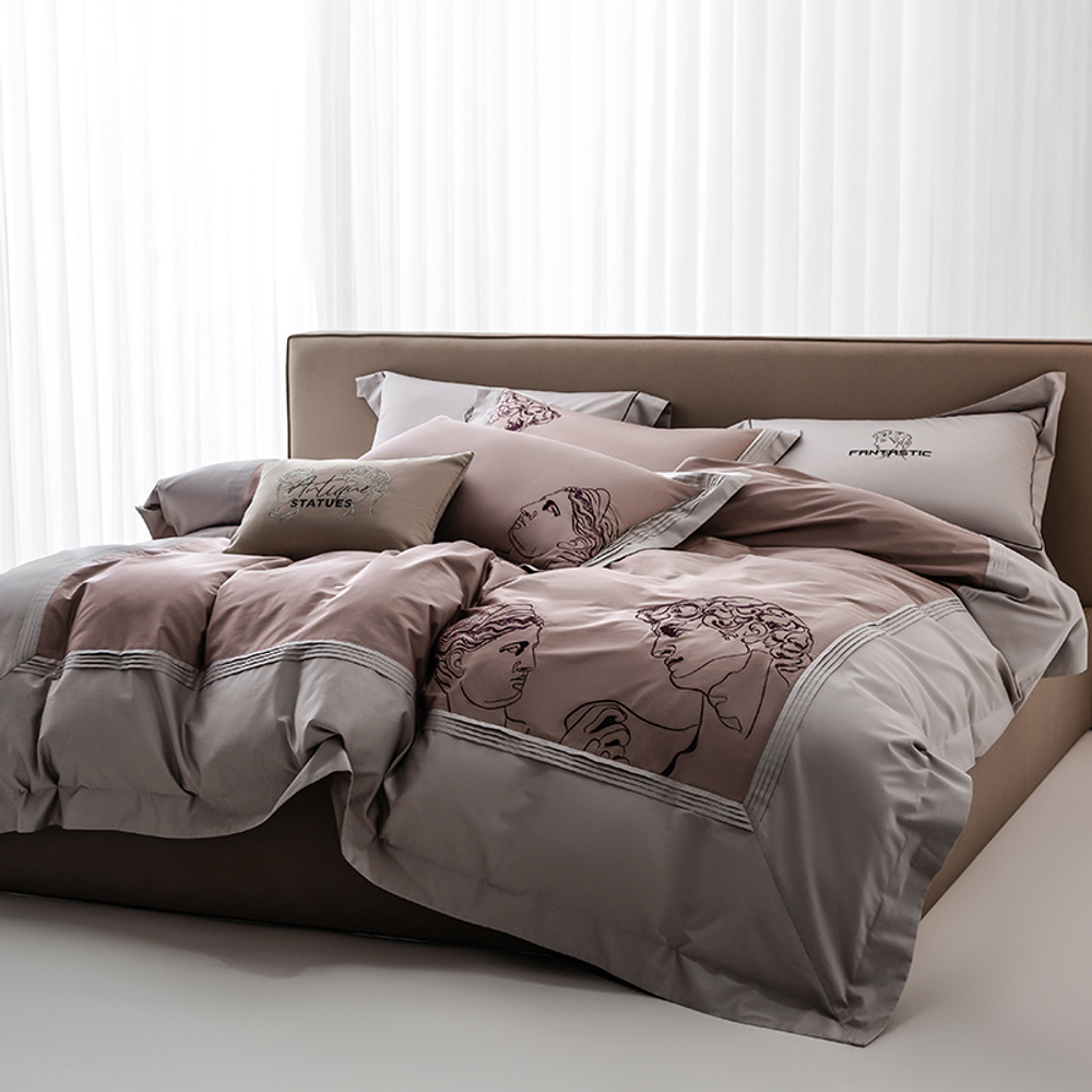 ZEPHYR HOME Постельное белье на двуспалку Египетский хлопок Греческий розовый