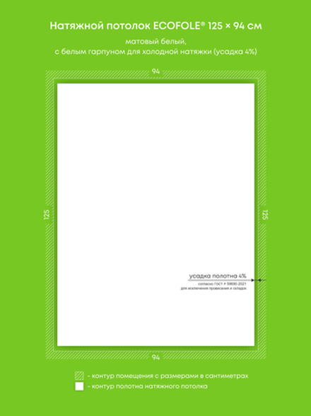 Натяжные потолки 1.2 м2, 6.6 м2