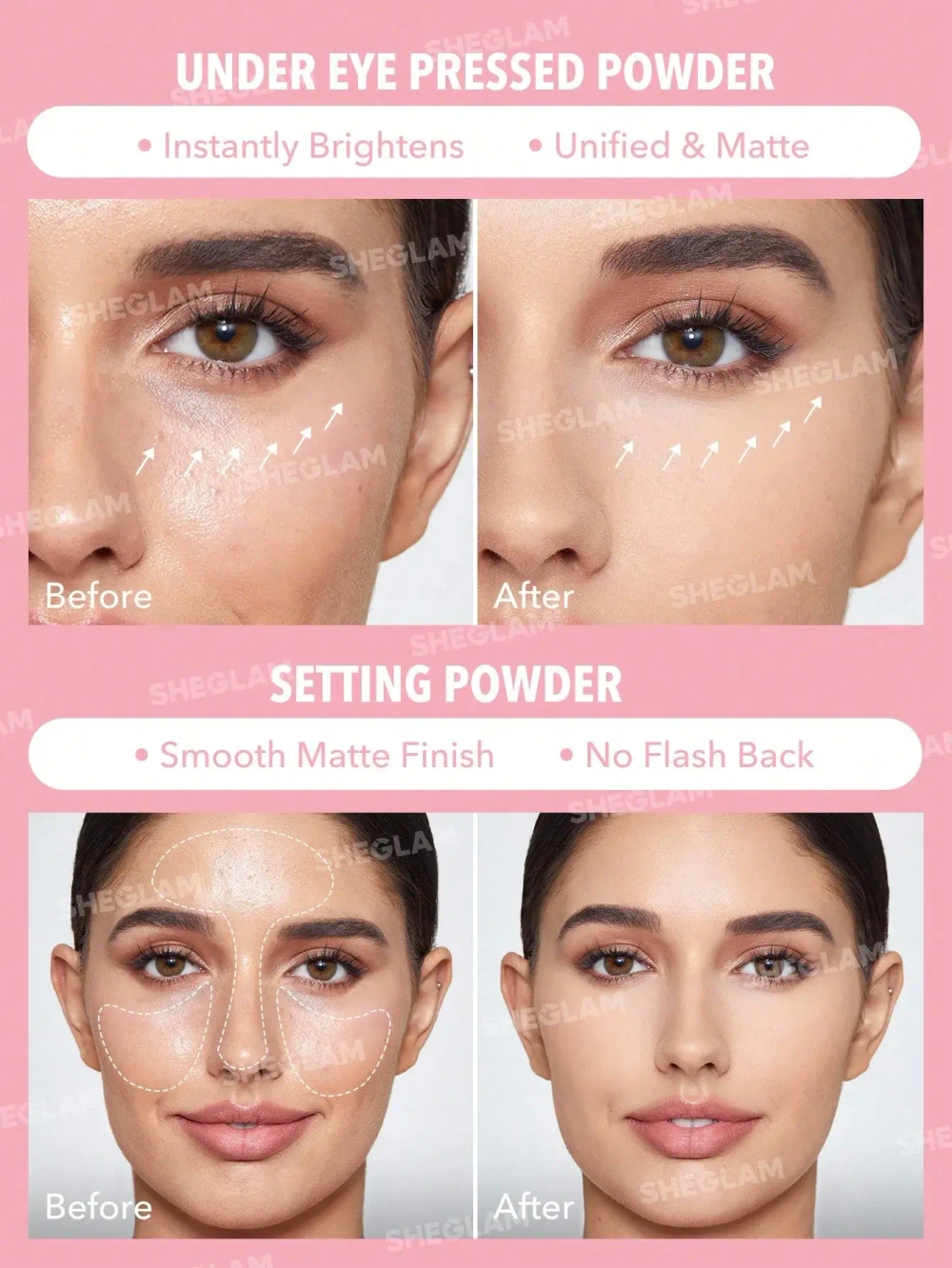 Sheglam Insta-Ready Face & Under Eye Setting Powder - Duo BubbleGum