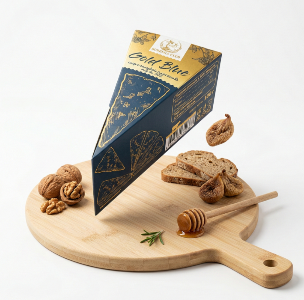 Сыр Burenka Club Голд Блю с голубой плесенью 50% 100г