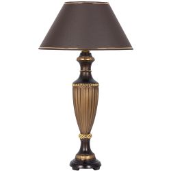 Настольная лампа Ваза Ребристая Бронза с абажуром №38 Мокко