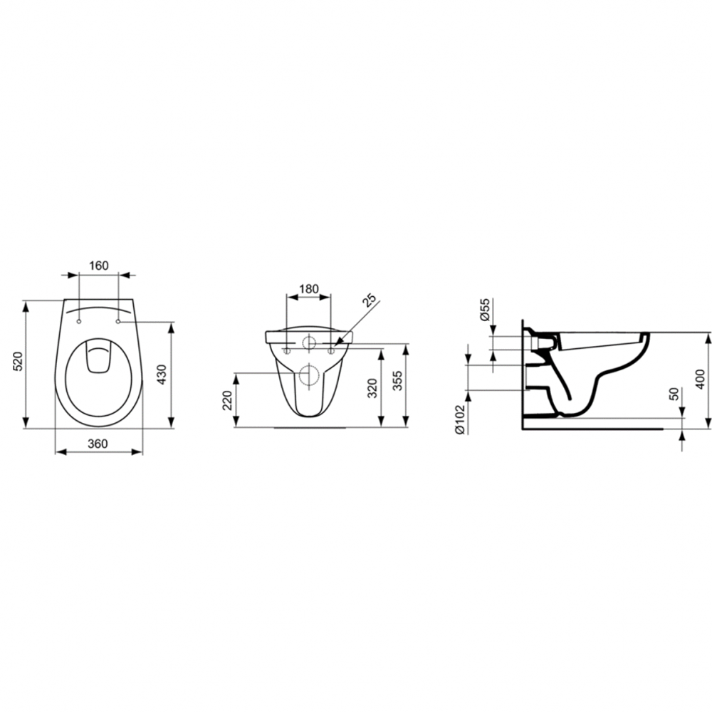 Подвесной унитаз Ideal Standard ECCO/EUROVIT W740601