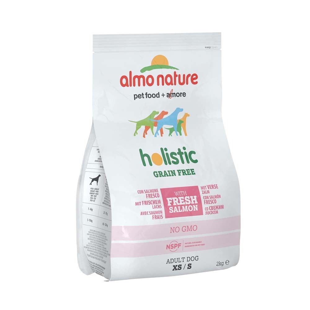 Almo Nature Holistic Grain Free XS Salmon - беззерновой корм для собак карликовых и мелких пород (лосось и картофель)