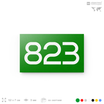 Номер на дверь 823, табличка на дверь для офиса, квартиры, кабинета, аудитории, склада, зеленая 120х70 мм, Айдентика Технолоджи