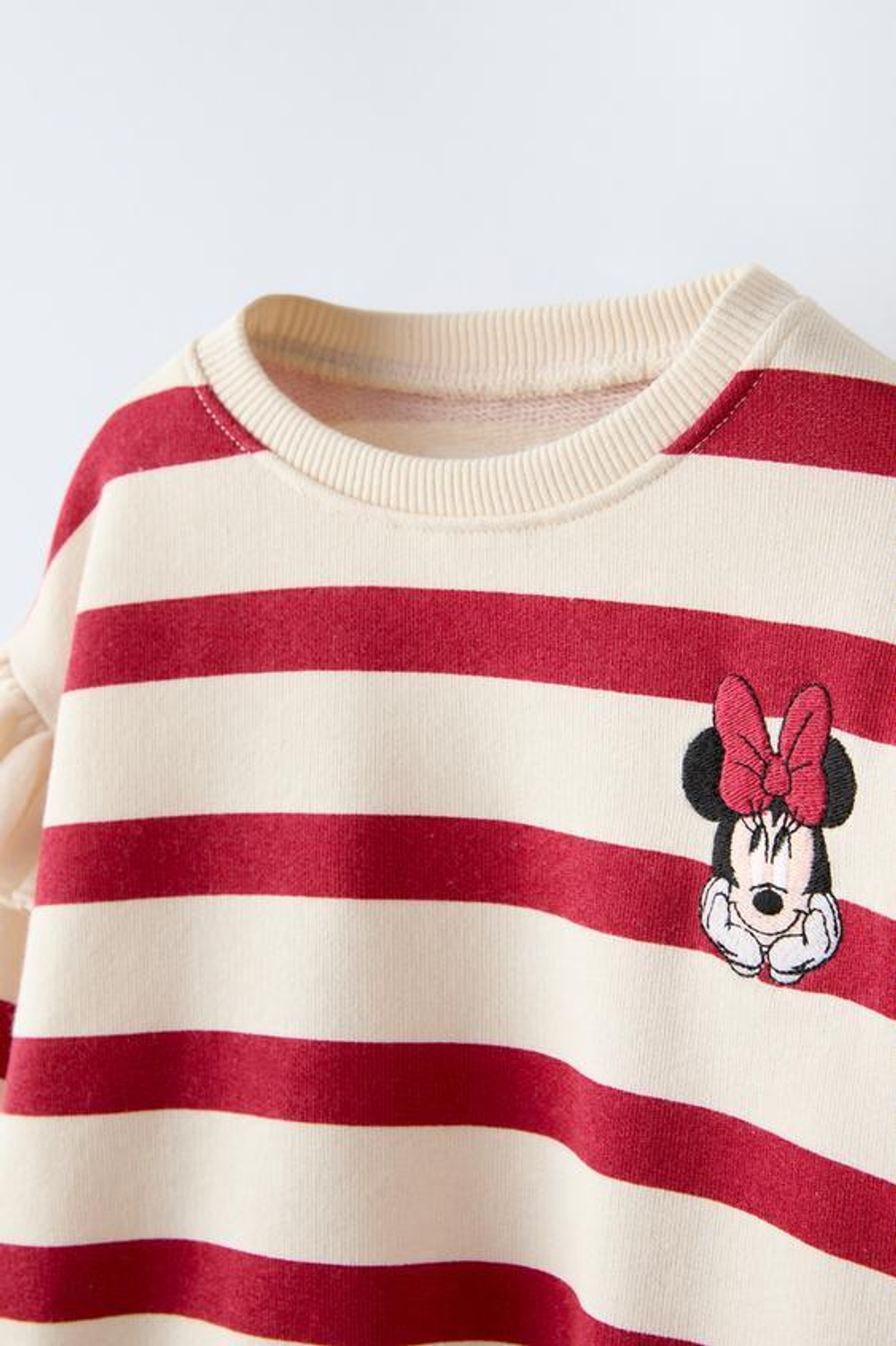 ZARA ТОЛСТОВКА В ПОЛОСКУ С ПРИНТОМ MINNIE MOUSE © DISNEY, КРАСНЫЙ