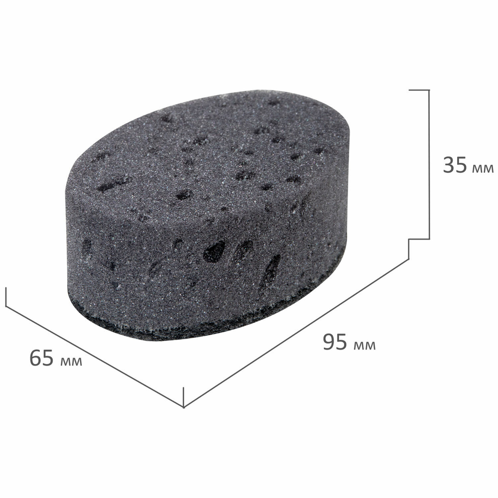 Губки для посуды OVAL BLACK 95х65х35 мм комплект 6 шт. КРУПНОПОРИСТЫЙ поролон/абразив LAIMA (8 штук в упаковке)