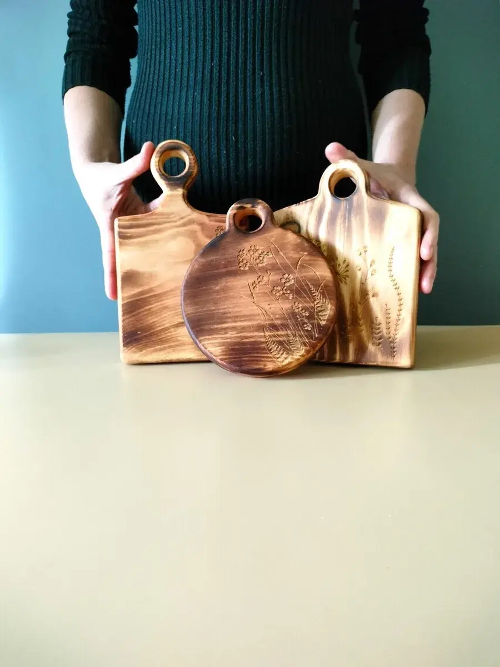 Набор досок разделочных из дерева сервировочных 3 шт.