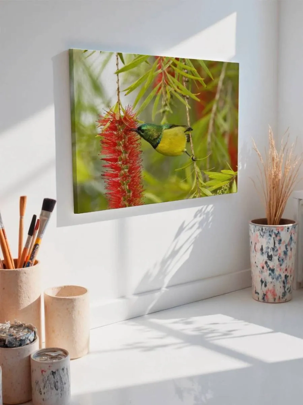 Картина на стену 40 X 50 Птица малахитовая нектарница