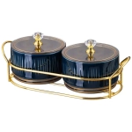 Набор банок для специй lefard herbal с пластик. крышкой 2 шт. 230 мл на металл. подставке