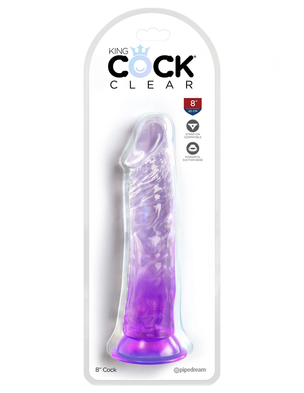 Фиолетовый фаллоимитатор на присоске 8’’ Cock - 21,8 см. (Цвет: фиолетовый)