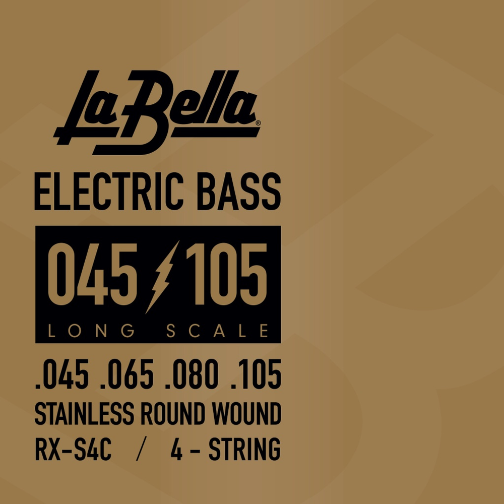La Bella RX-S4C RX – Stainless Комплект струн для бас-гитары, обмотка из нержавеющей стали, 45-105.