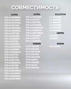 Пульт ДУ Supra Y-72C/ 72C1 для телевизоров Supra/Thomson GoldStar/Fusion