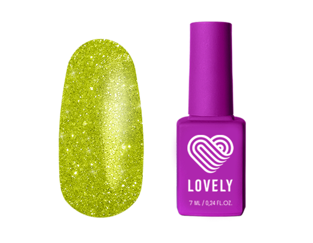 Гель-лак со светоотражающими частицами Lovely, оттенок лайма, 7 ml