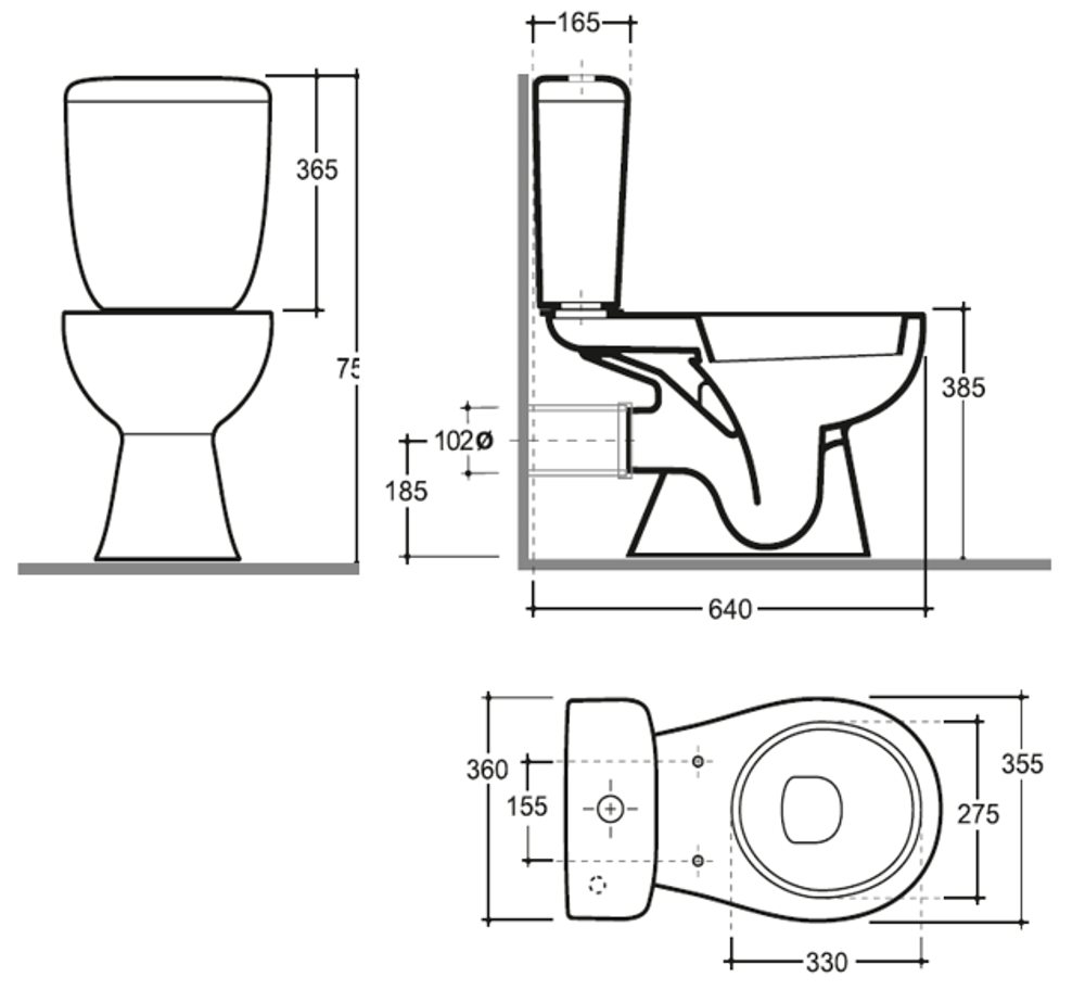 УНИТАЗ-КОМПАКТ КЕРАМИН ПОЗИТАНО ИНКОЭР, МС. ФАРФОР
