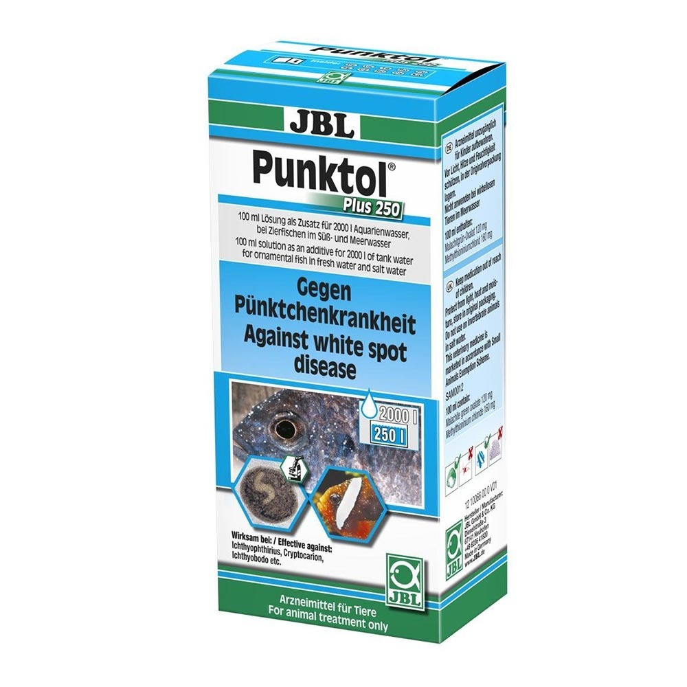 JBL Punktol Plus 250 - лекарство против ихтиофтириоза и других эктопаразитов (100 мл на 2000 л воды)