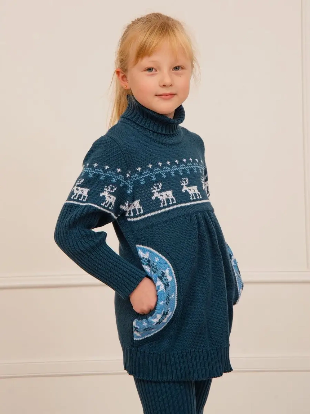 Платье туника вязаное