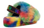 UGG FLUFF YEAH Shearling Slippers Women"s Multicolor