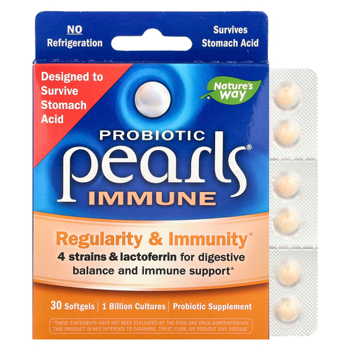 Nature's Way, Пробиотический жемчуг для укрепления иммунитета, регулярности и иммунитета, 30 мягких таблеток