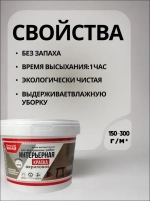 Краска водно-дисперсионная акриловая для внутренних работ "Народный умелец", матовая, белая 1,4кг