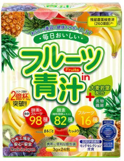 Фруктовый Аодзиру "Fruit Aojiru + Omugi Wakaba" Japan Gals на 24 дня.