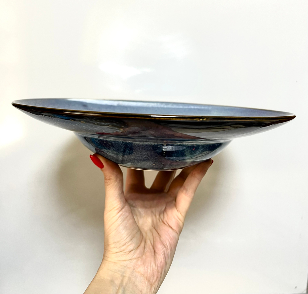 Тарелка для пасты Kunstwerk, Iris, фарфоровая, D28 см