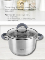 Кастрюля LARA КАЛИПСО ЛИК 02-273 2,9 л., индукция, крышка стекло/силикон