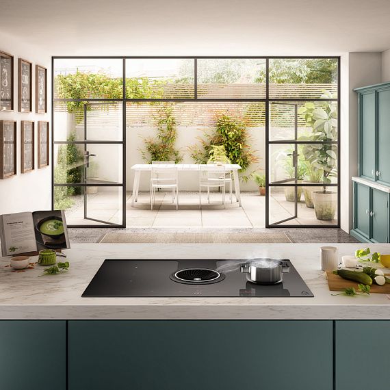 Индукционная стеклокерамич. панель с вытяжкой Elica NIKOLATESLA HP EVO BL/A/83