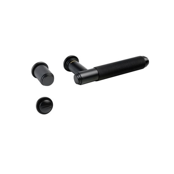 Дверная ручка Comit Profil Doors EXA WC на розетке Minimal чёрная матовая для замка Vitra
