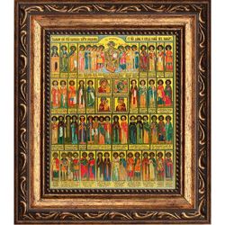 Собор всех святых целителей . Икона на холсте.