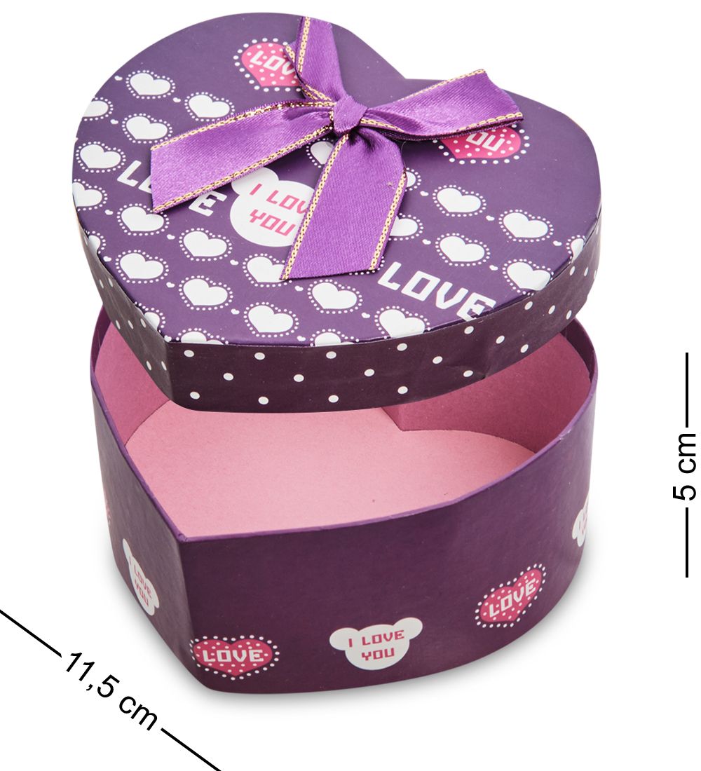 WG-89-E Коробка подарочная «Сердце» цв.фиолет