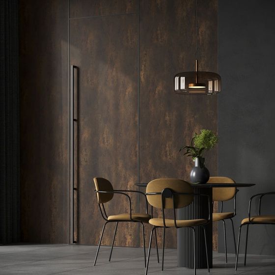 Модель 1AGK кромка серая ночь алюминиевая панель бронза в коробке INVISIBLE в интерьере