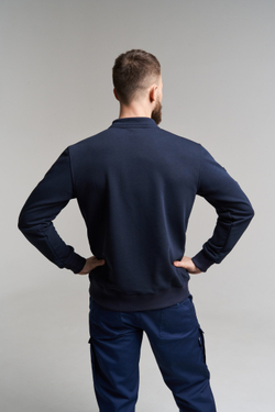 Косоворотка-свитшот Варгградъ мужской тёмно-синий «Ушкуйник» без начёса