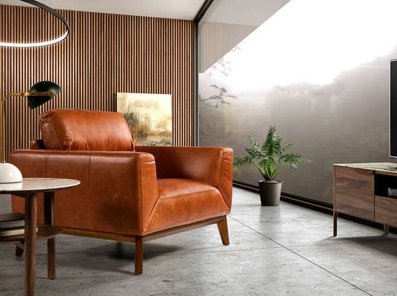 Кресло Angel Cerda KF1016-1P, коричневая кожа