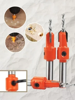 Cверло с зенкером по дереву 2.8-4 мм, хвостовик 8мм.для древесины, 5 шт.