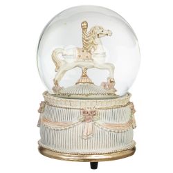GAEM Фигурка декоративная в стекл шаре "Лошадка" (ключ, муз, движ), D 10 см, L9,5 W9,5 H14 см